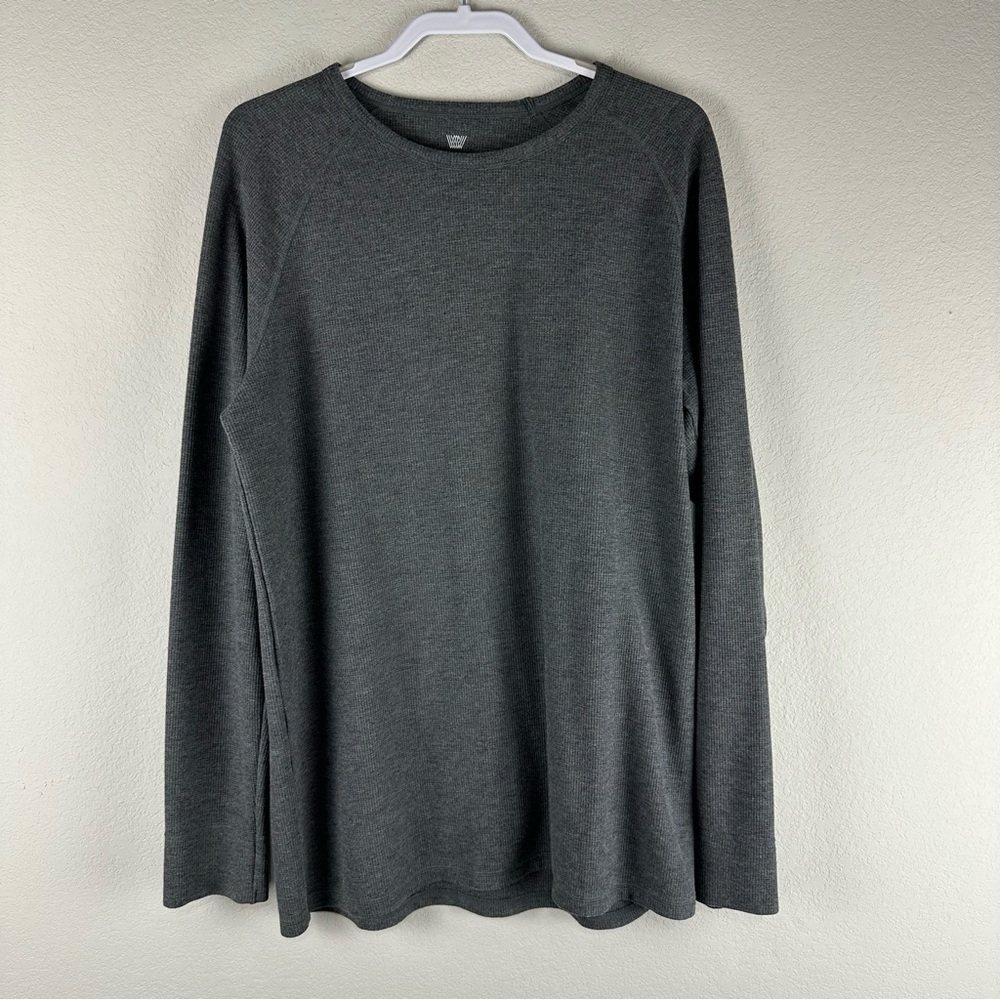 Mack Weldon Gray Waffle Knit Long Sleeve Wool Blend Shirt Size XXL